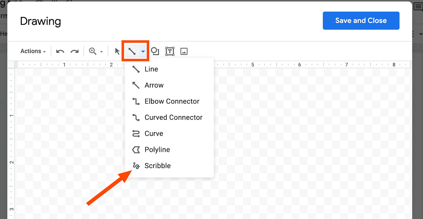 How to add a signature in Google Docs with the scribble tool.