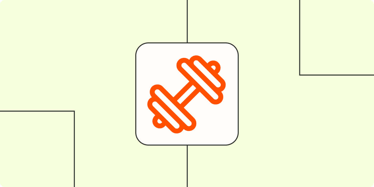 Hero image of an orange dumbbell on a light yellow background.