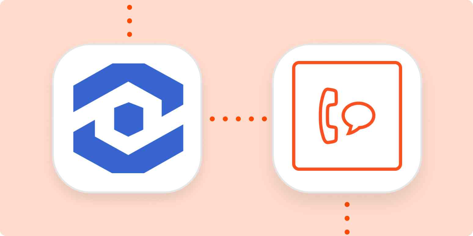 WhatConverts and SMS by Zapier logos on an orange background. 