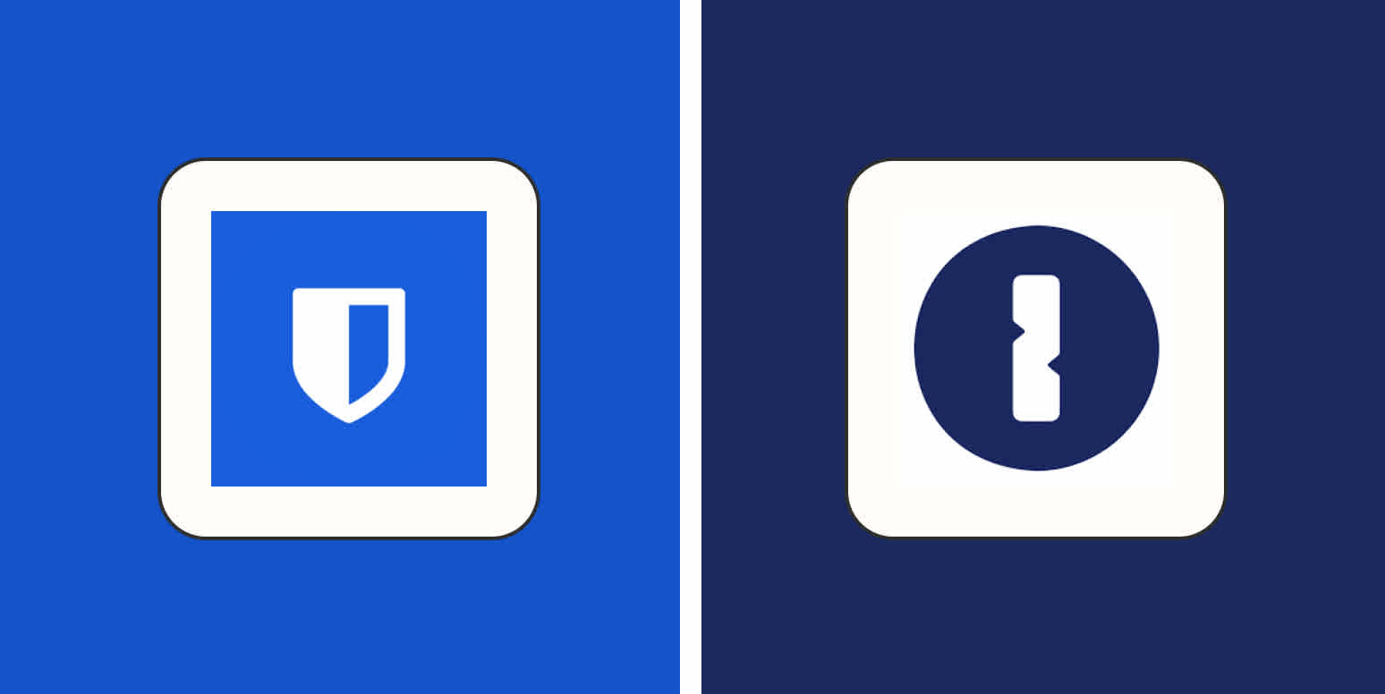 Hero image with the logos of Bitwarden and 1Password