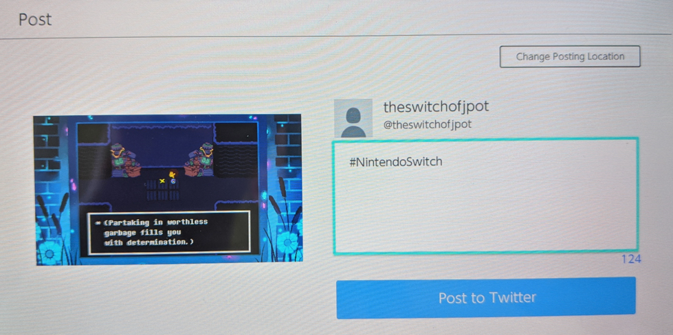 Uploading a screenshot from the Nintendo Switch