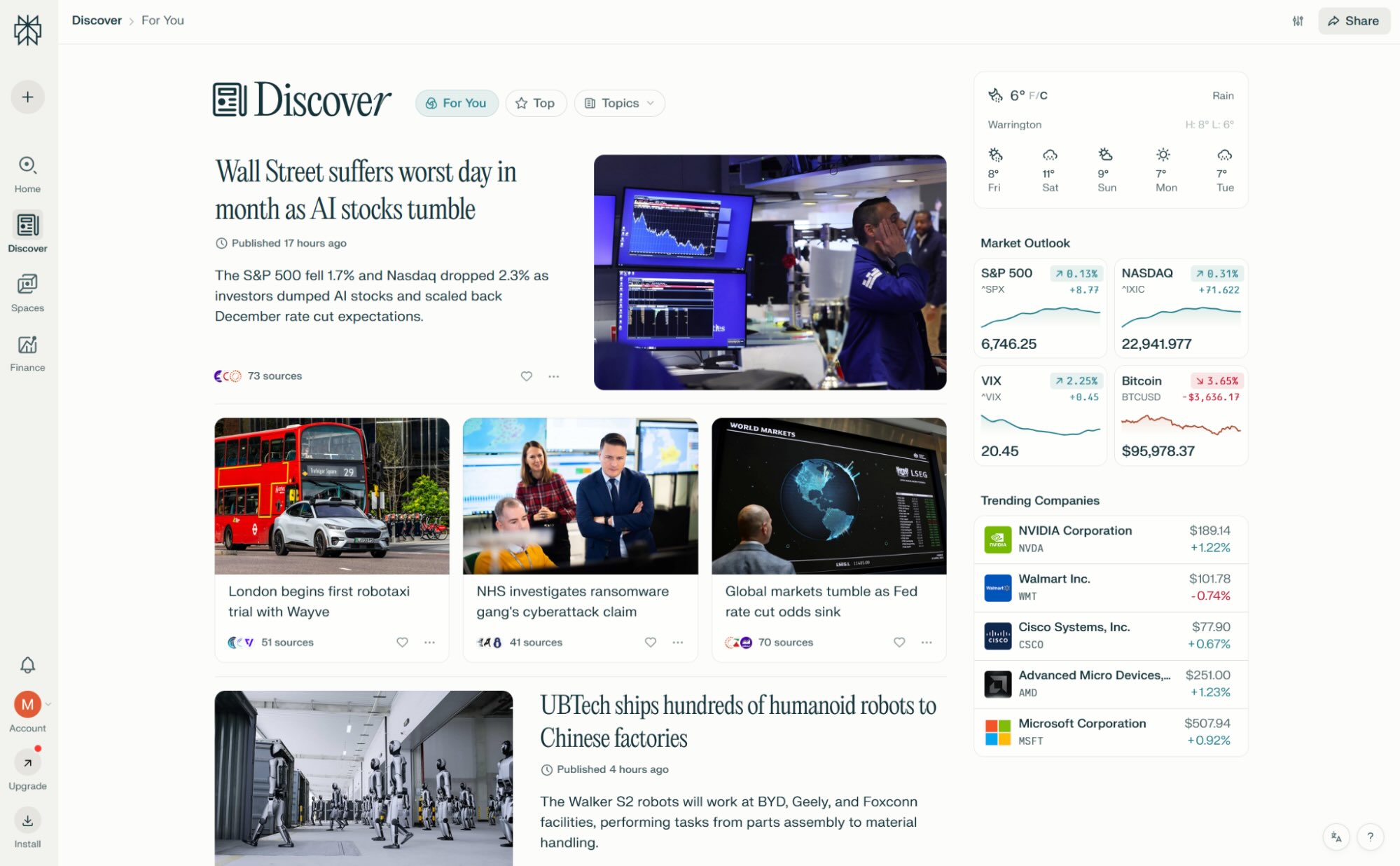 Perplexity, our pick for the best AI chatbot for internet deep dives