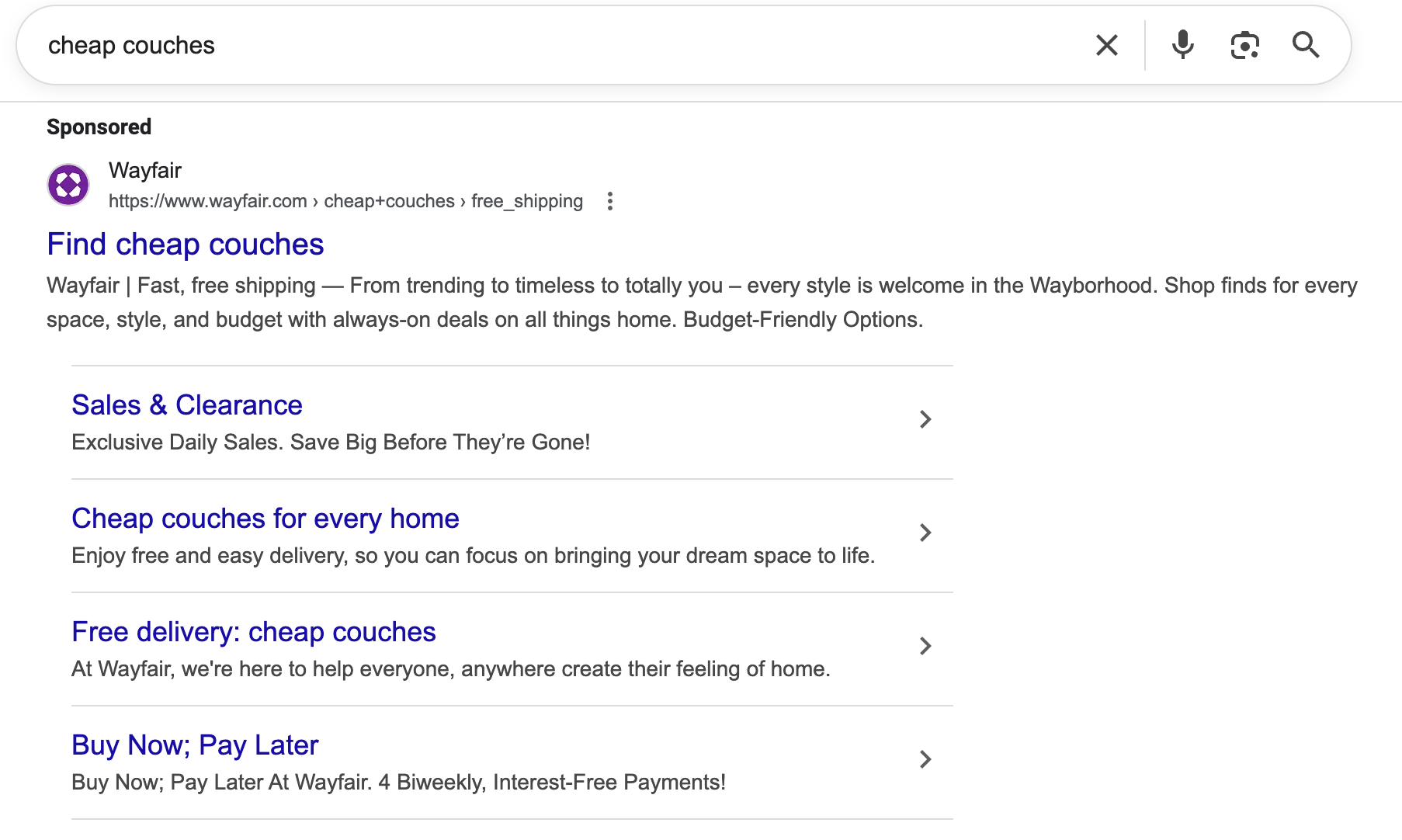 Google ad example that makes conversion easy