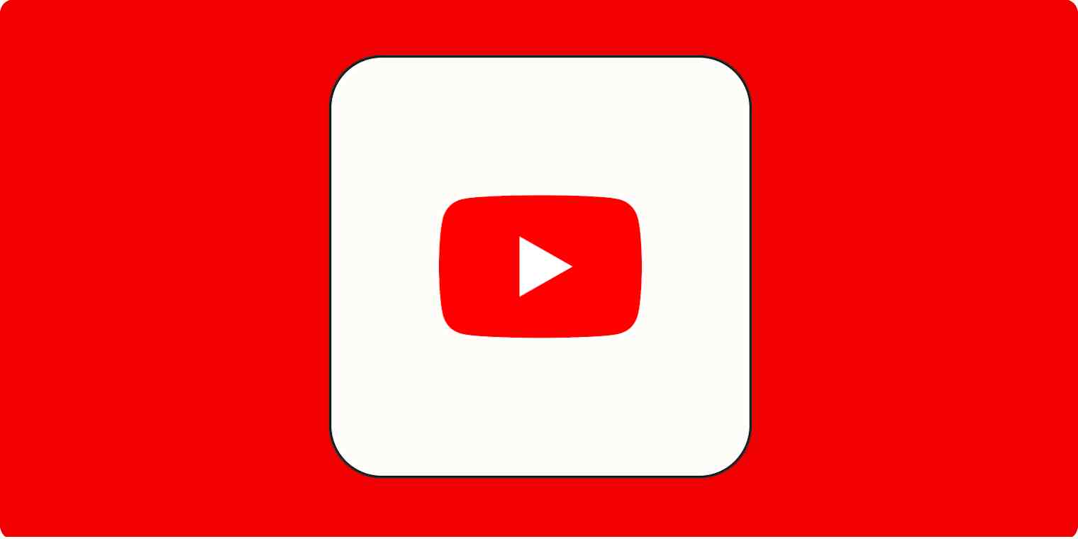 A hero image for YouTube app tips with the YouTube logo on a red background