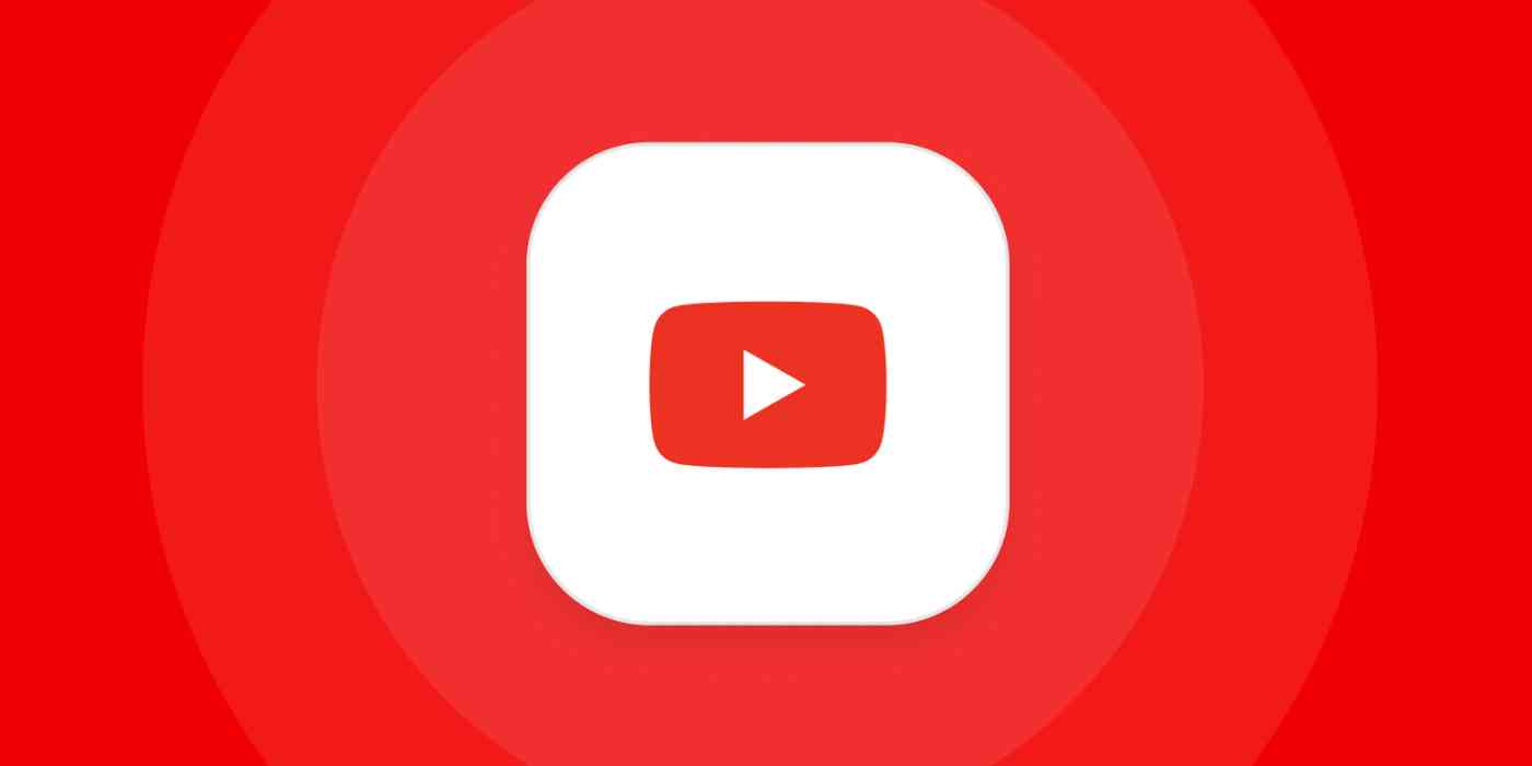 A hero image for YouTube app tips with the YouTube logo on a red background