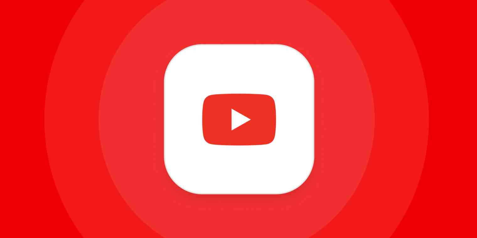 A hero image for YouTube app tips with the YouTube logo on a red background