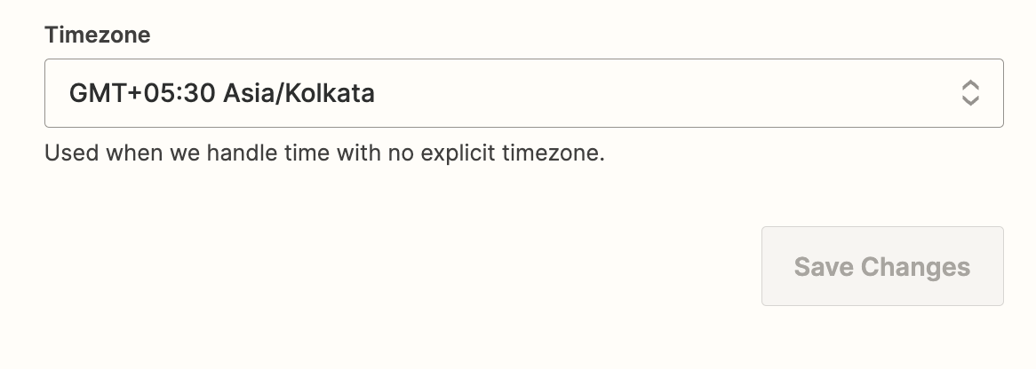 A field in the Zapier account settings to set your timezone.