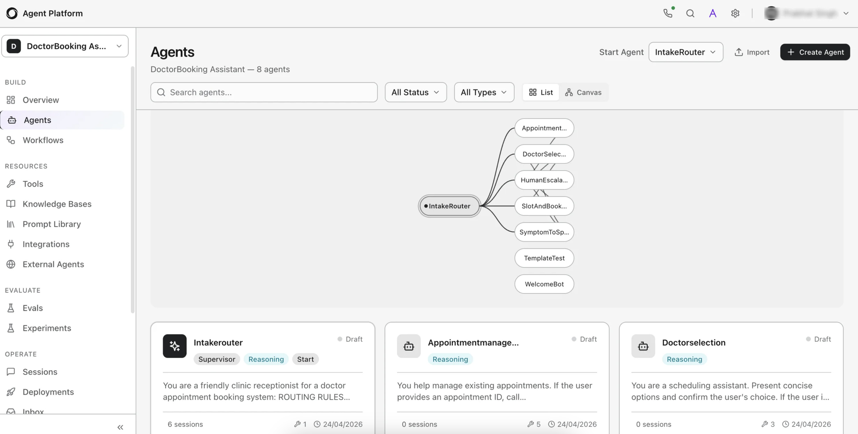 A screenshot of Kore.ai, a conversational AI platform.