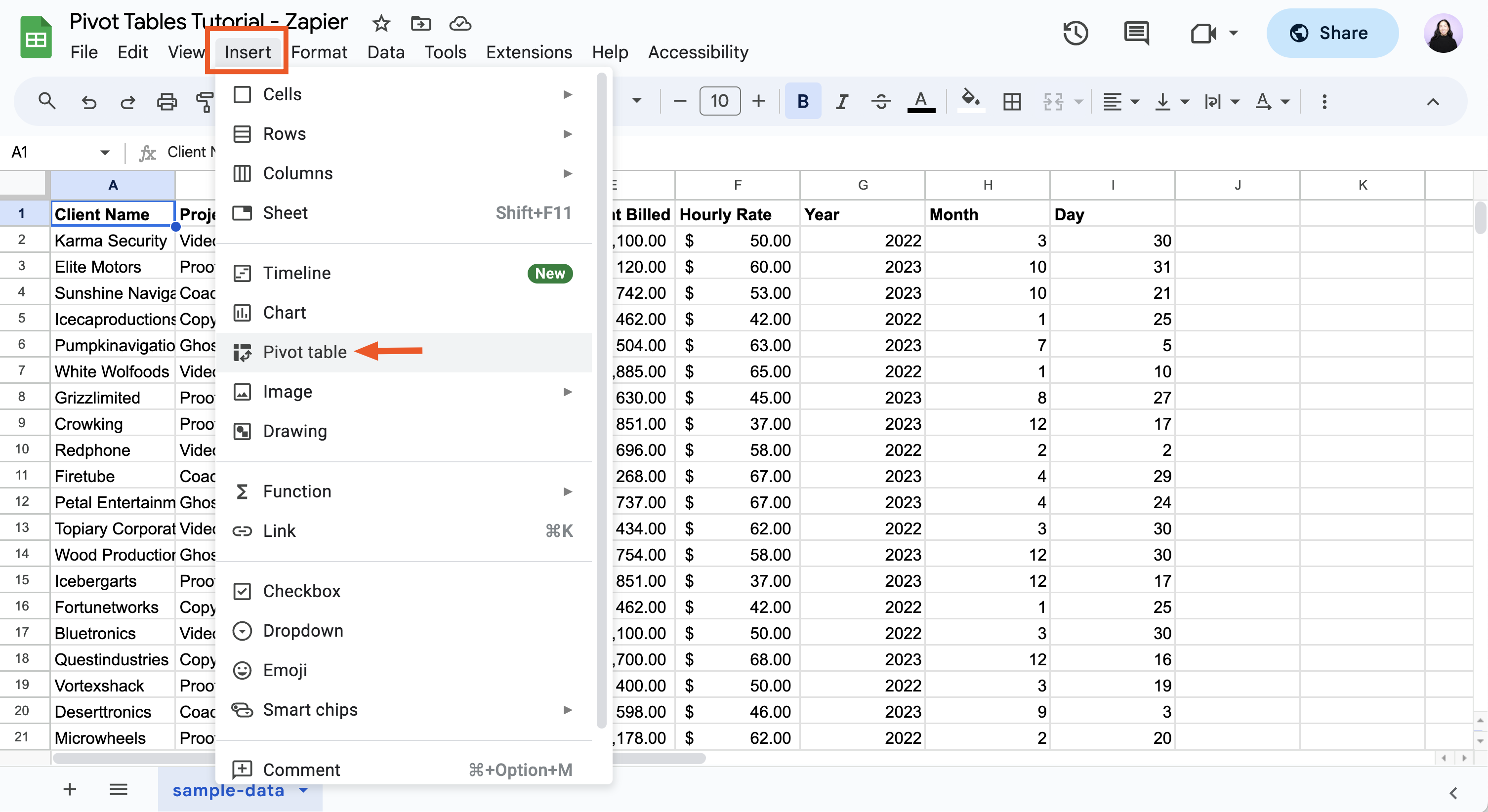 Use Pivot Tables In Google Sheets