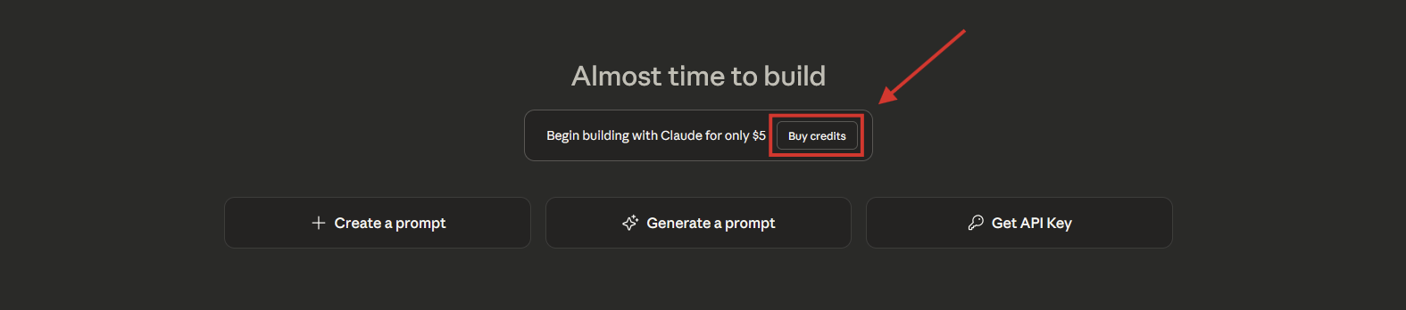 The Buy credits button in Claude