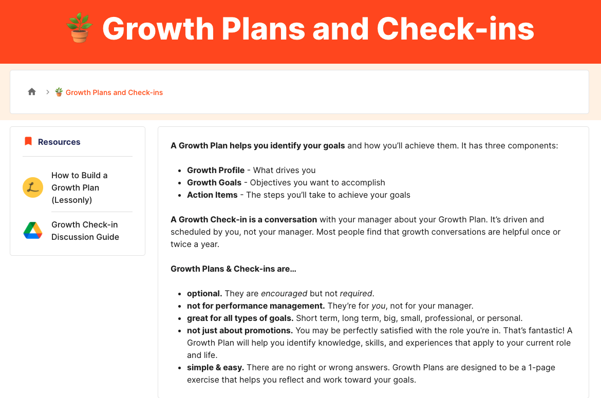 A screenshot of Zapier's internal documentation on Growth Plans