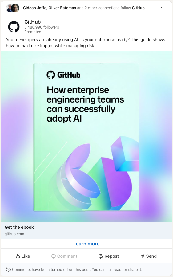 Screenshot of a LinkedIn lead gen form