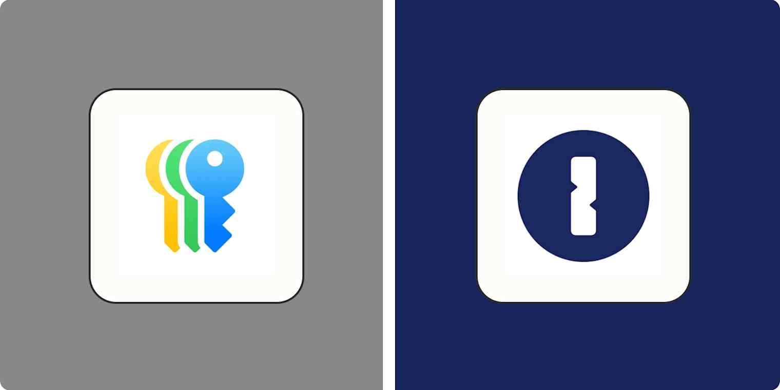 Hero image with the iCloud Keychain and 1Password logos