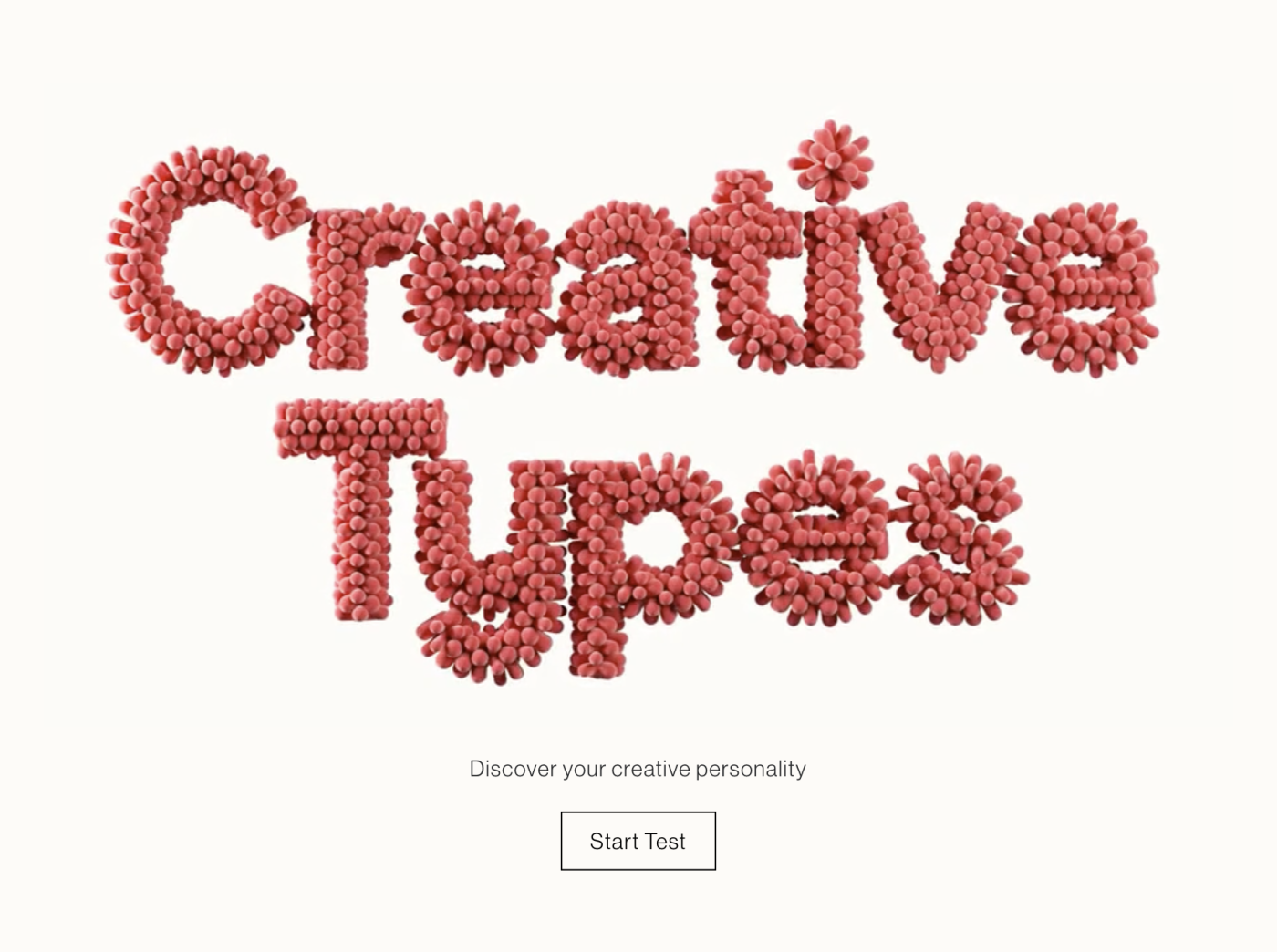 Creative Types quiz from Adobe, a lead magnet example of an industry-related quiz or tool.