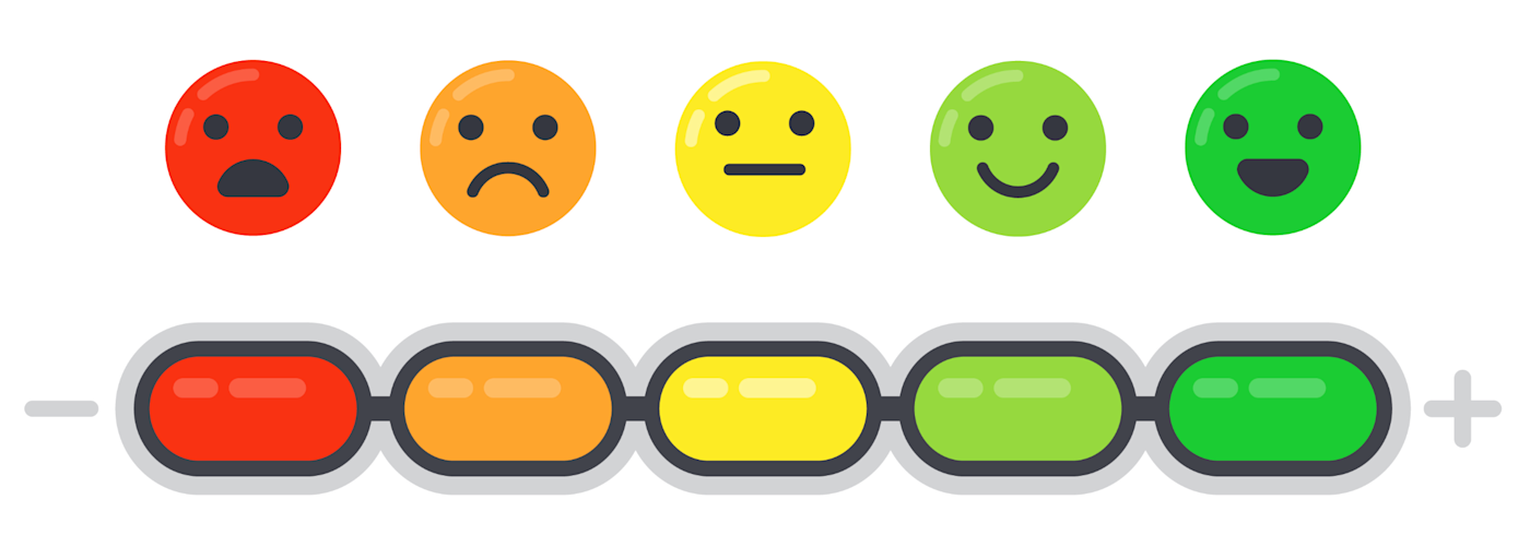 Emotional scale from sad to happy