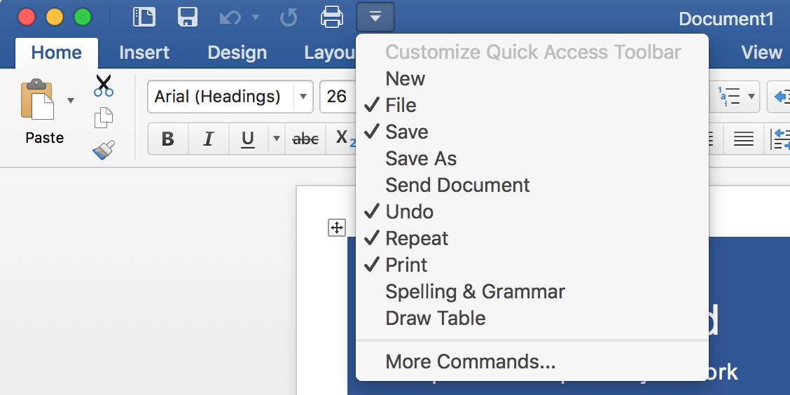 Select tools in Word