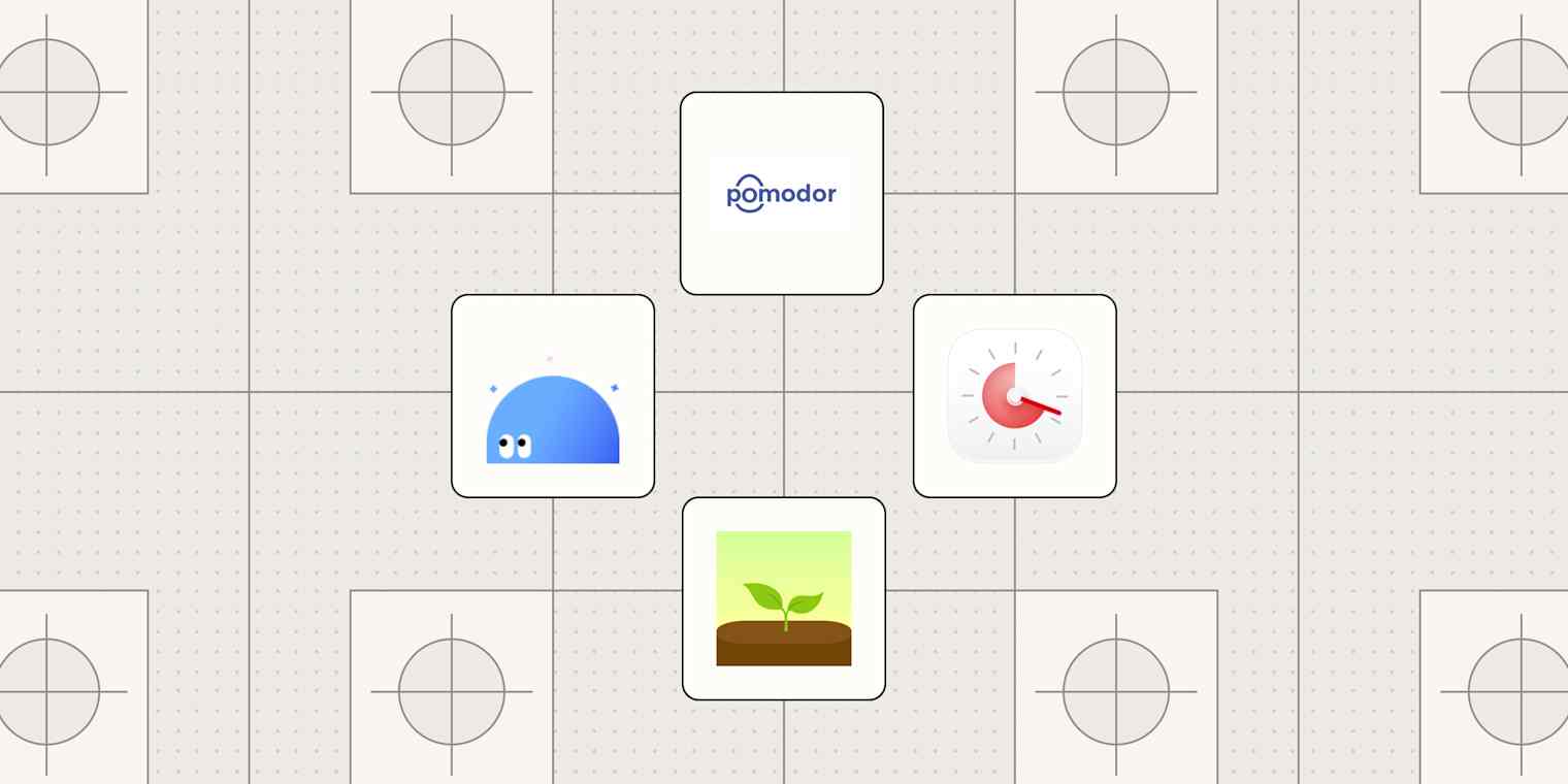 Hero image of the logos of the best Pomodoro apps