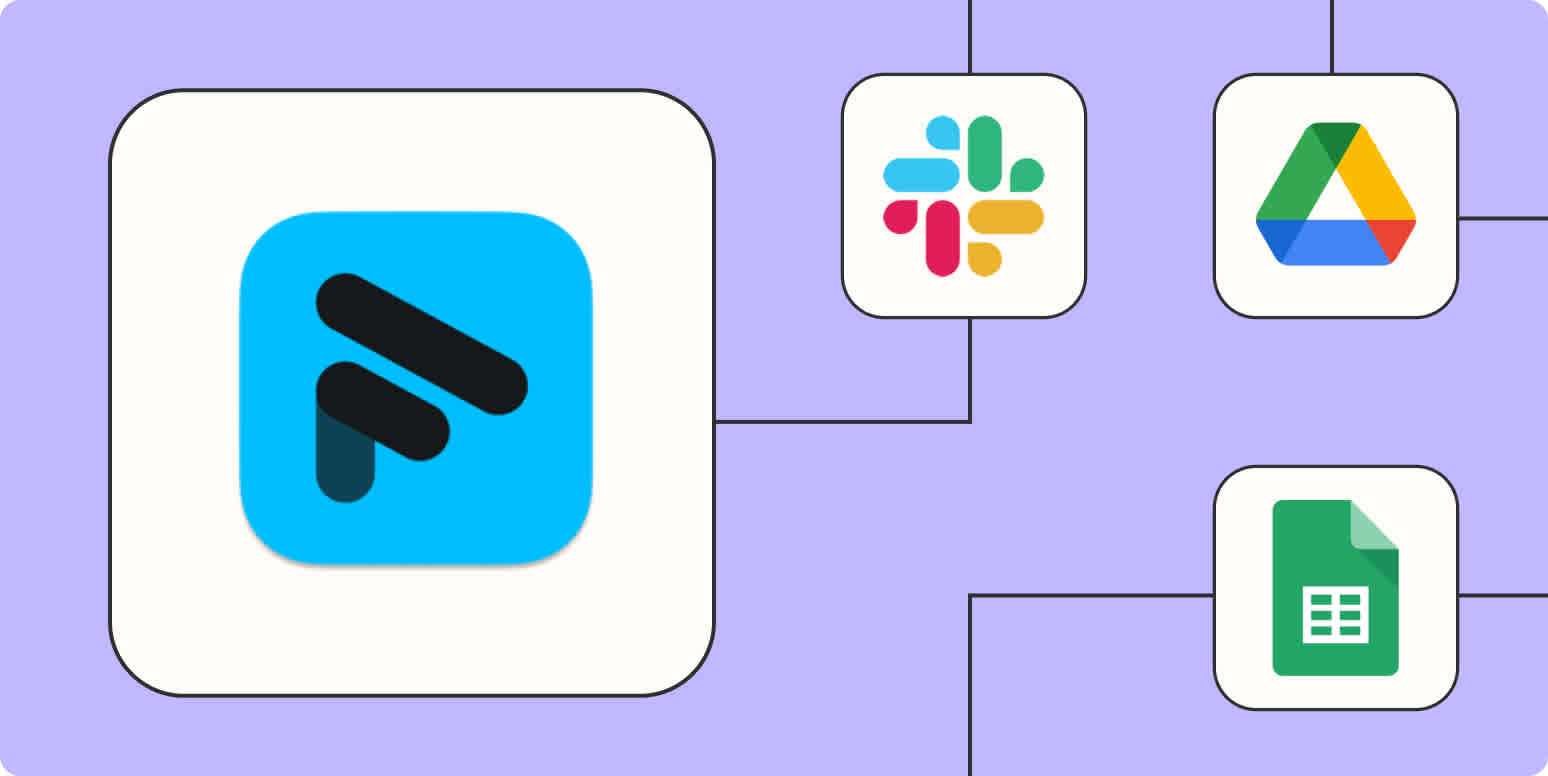 A hero image of the Fathom app logo connected to other app logos on a light purple background.