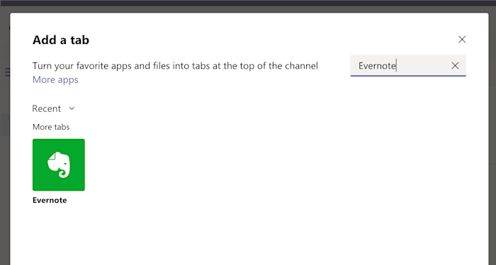 Evernote Microsoft Teams