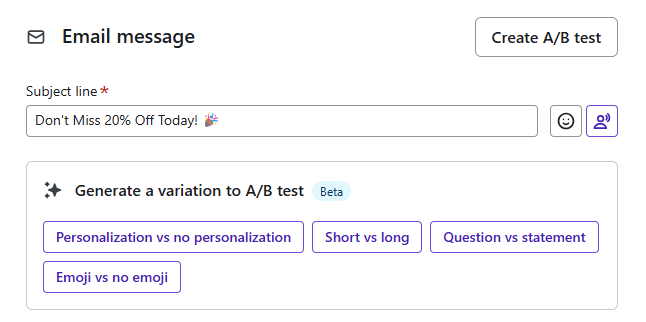 Send time test in Klaviyo