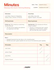8 Free Meeting Minutes Templates And Examples Zapier