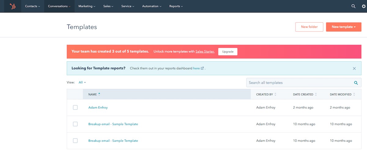 HubSpot screenshot