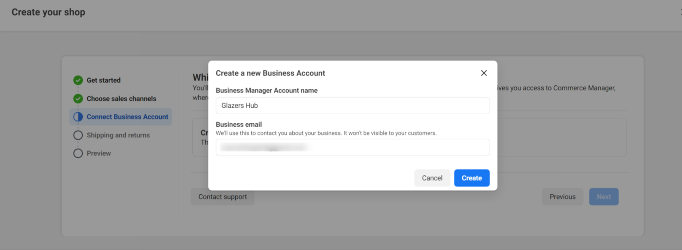 Connecting a Business Manager Account for your Facebook shop