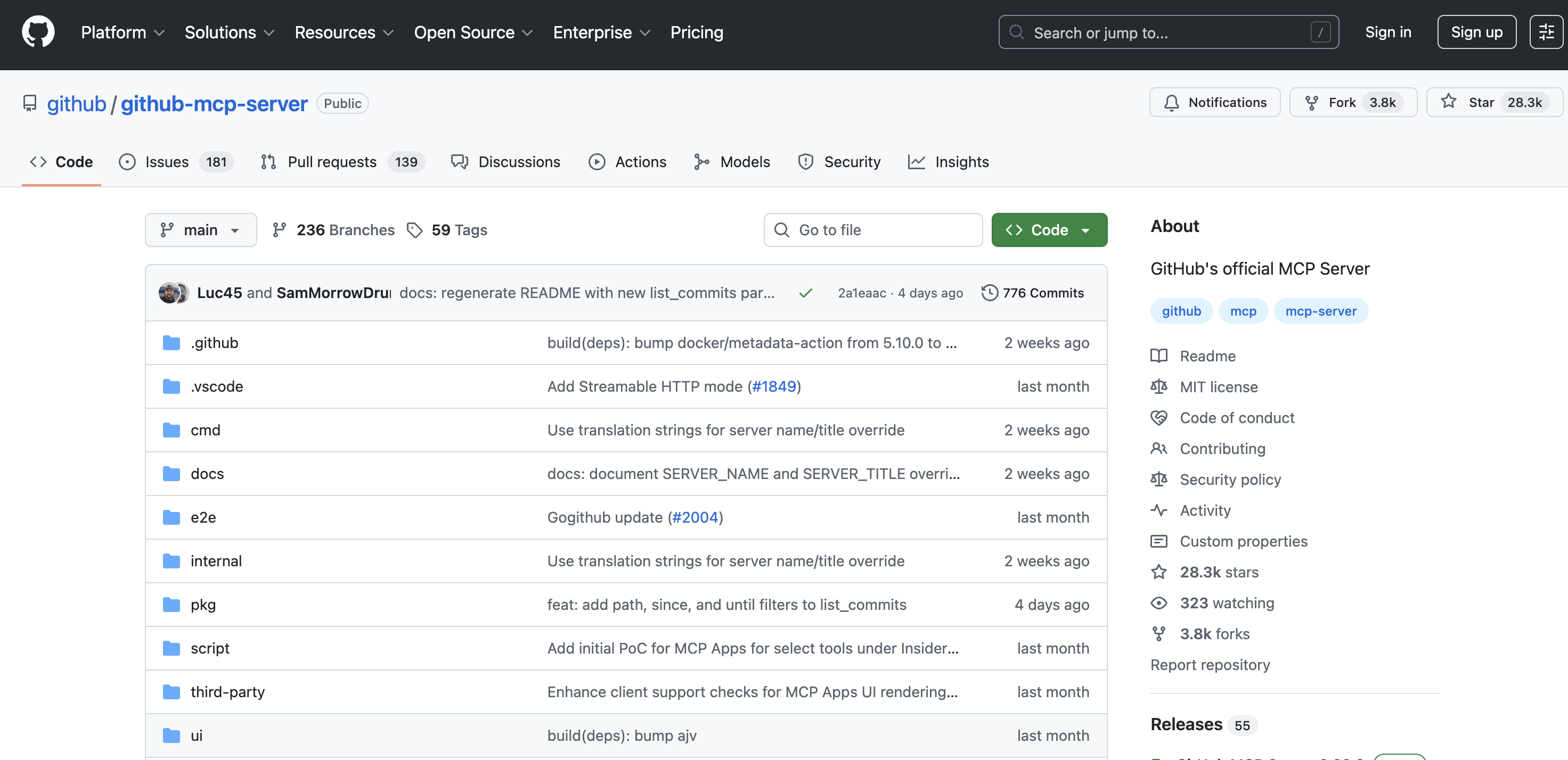 GitHub, our pick for the best MCP server for repository management