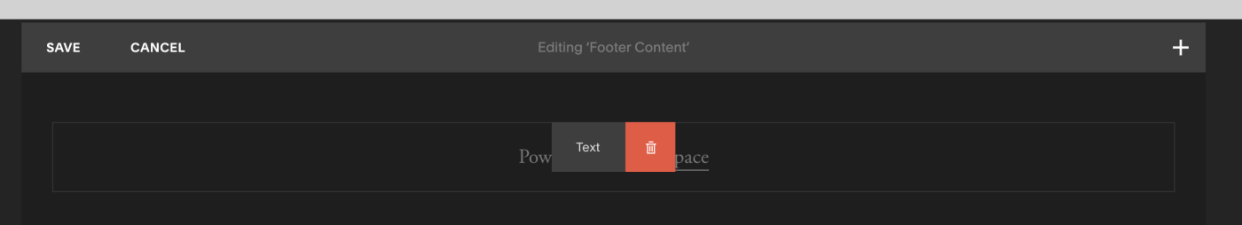 Squarespace footer editor