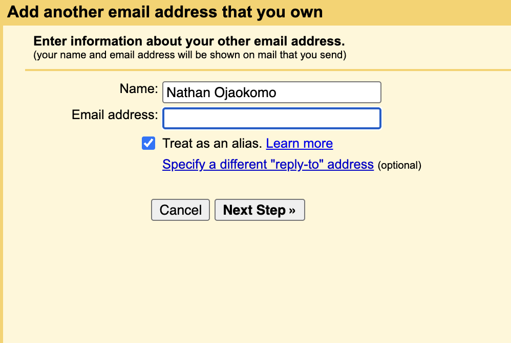 Adding another email address