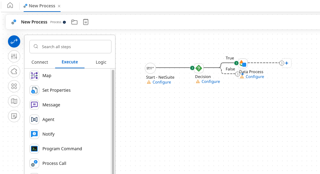 A screenshot of Boomi's drag-and-drop builder
