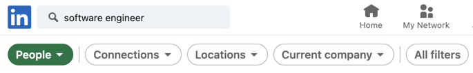 A screenshot of the filters on LinkedIn