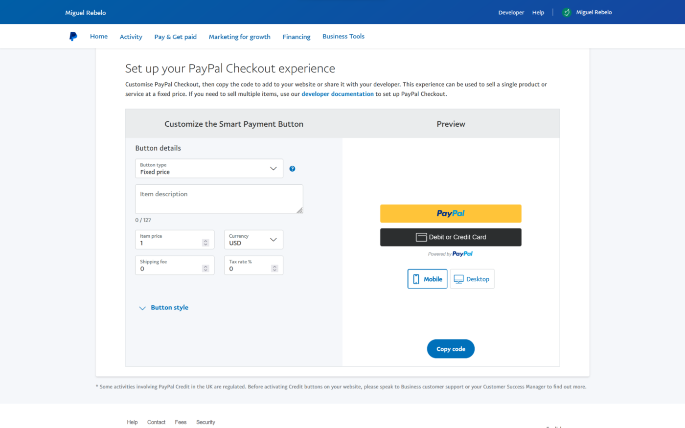 PayPal, our pick for the best credit card processing for first-time users