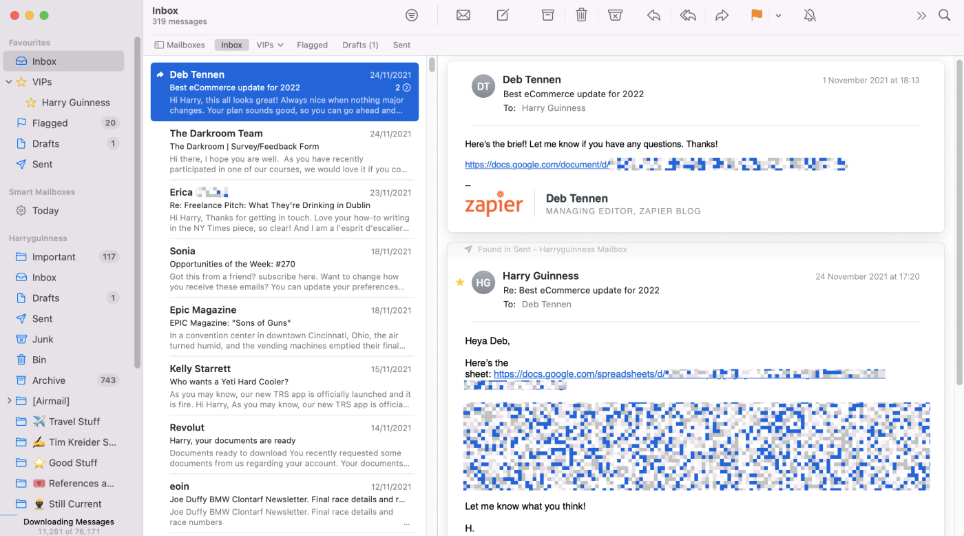Apple Mail, our pick for the Best Mac email client for a basic, free solution