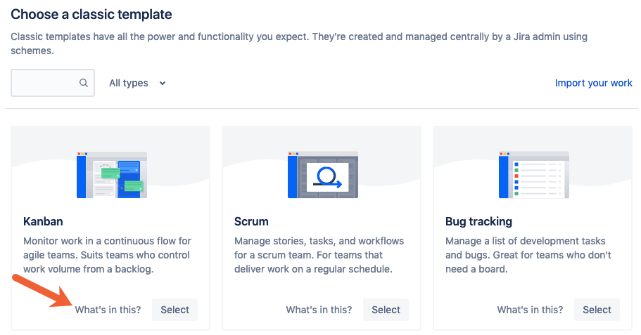 learn more about Jira project templates