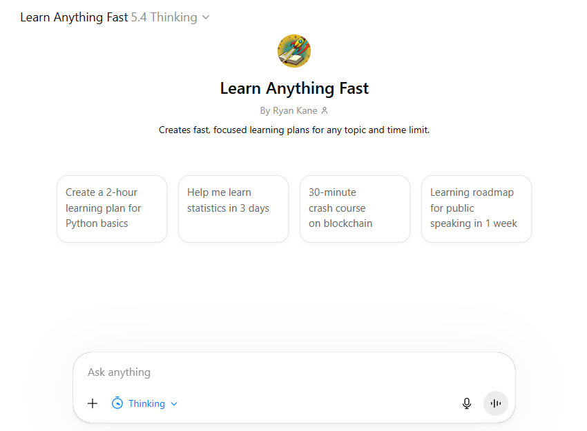 A GPT created with ChatGPT