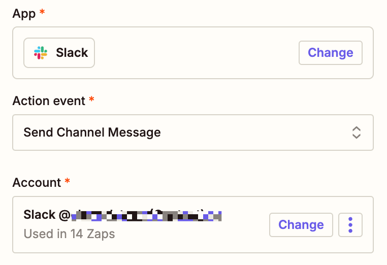 Screenshot of Slack set up