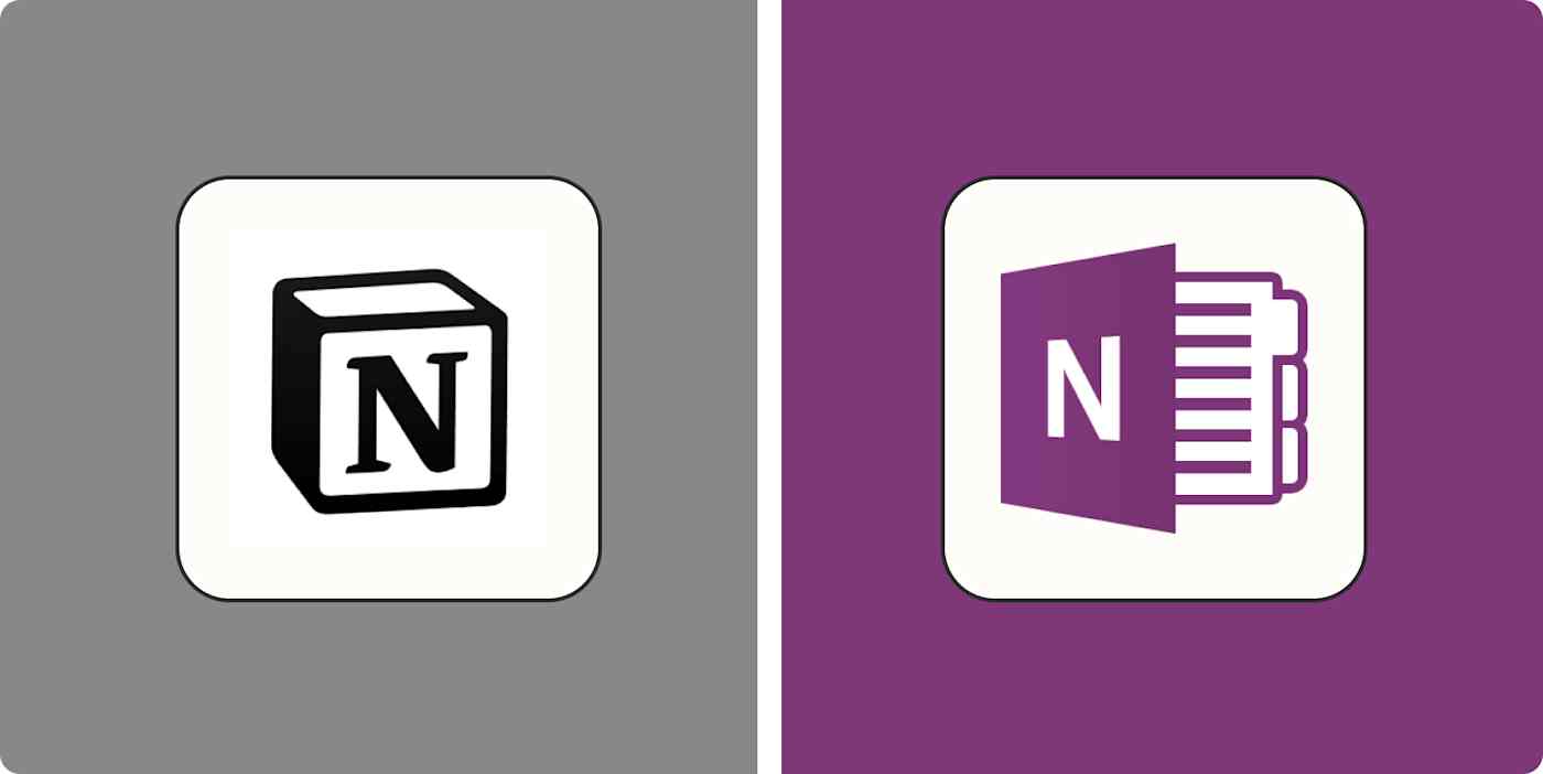 Hero image with the Notion and OneNote logos