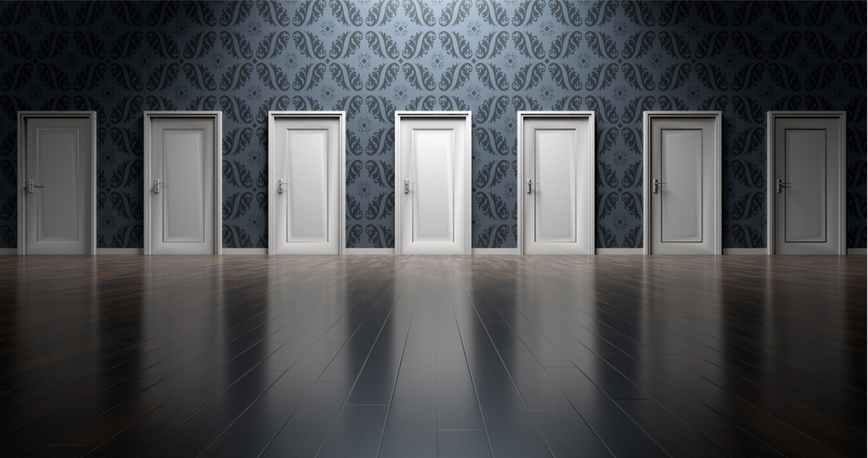 A row of doors