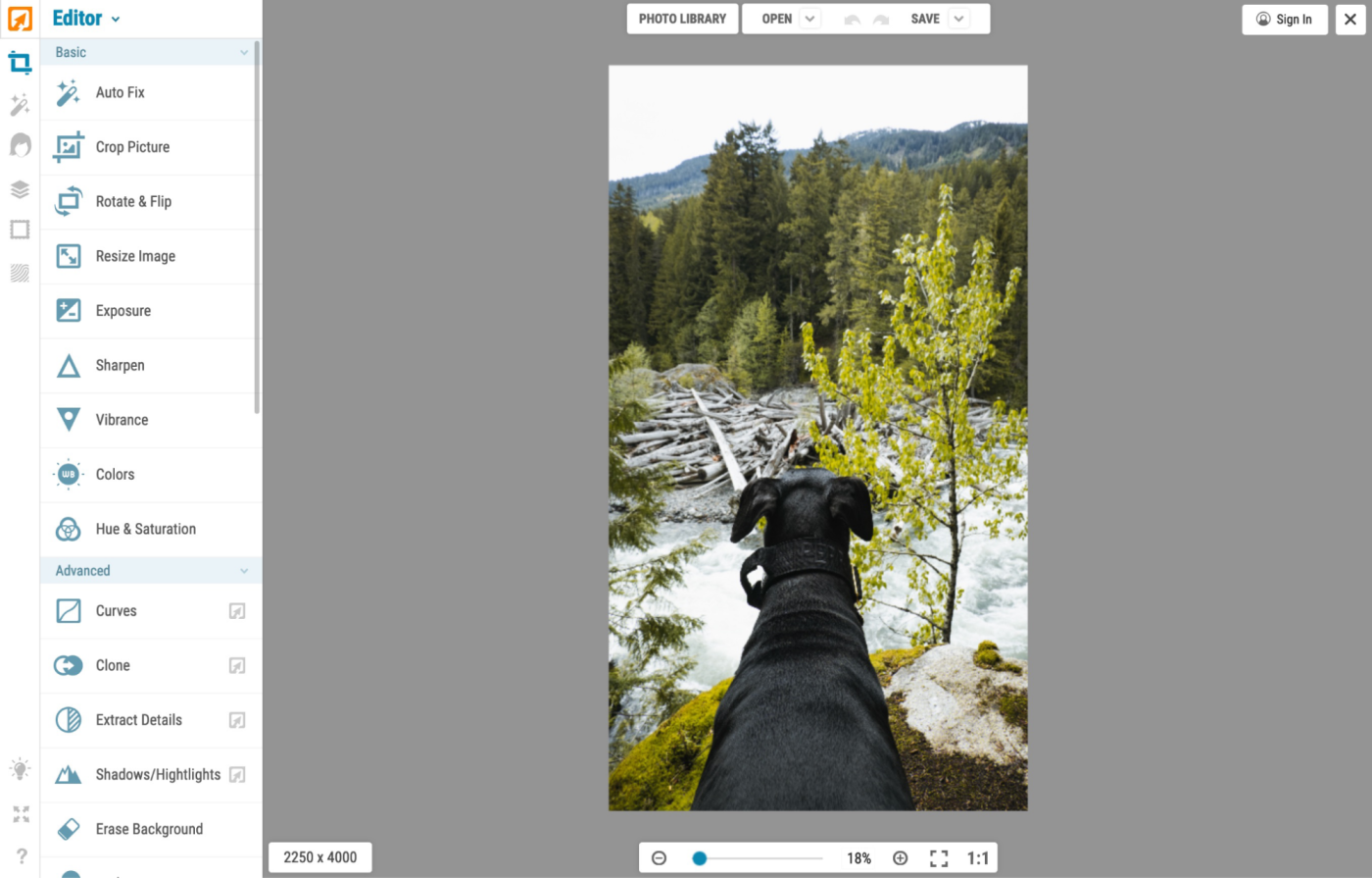 iPiccy, nossa escolha para a melhor alternativa de Photoshop para um editor de fotos online completamente gratuito