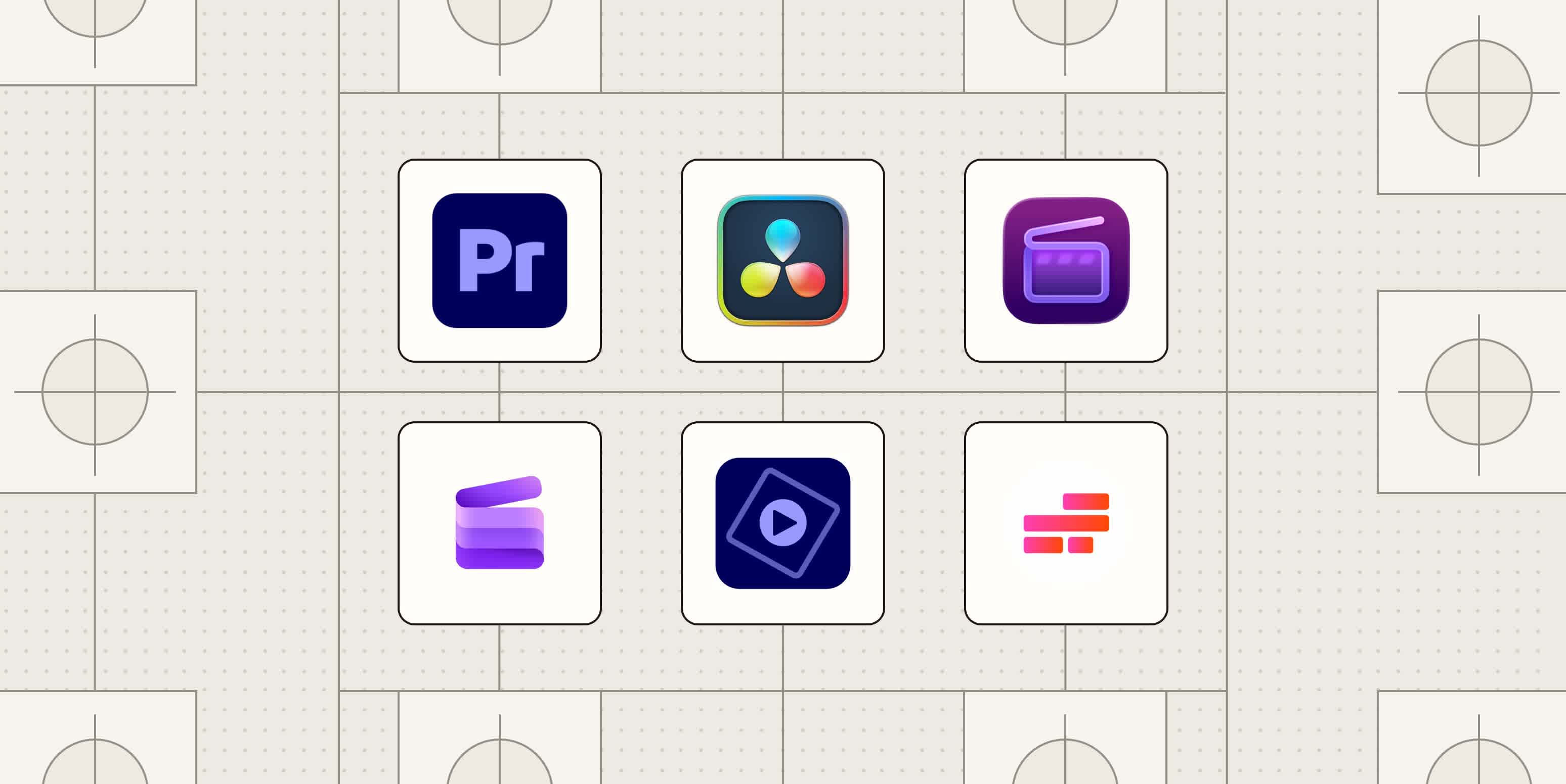 Hero image with the logos of the best video editing software
