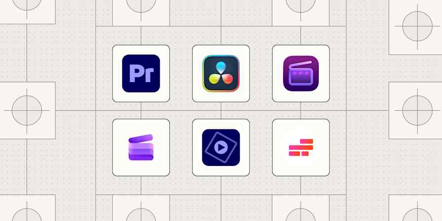 Hero image with the logos of the best video editing software