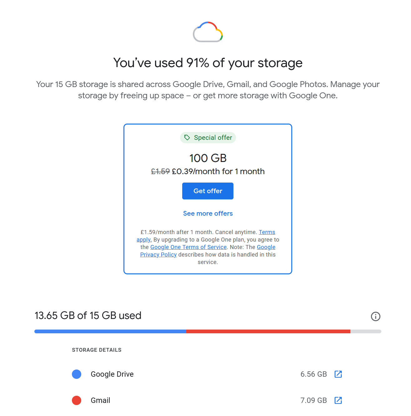 Why is Google Drive app using so much space? Anyone else have this  problem?? I don't have anything saved locally and I use the Files app for  google drive access. Also, uploading