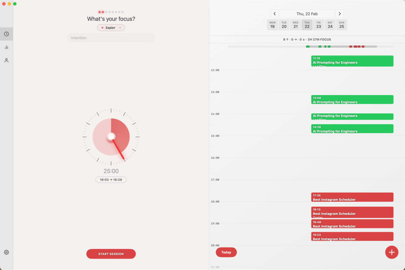 Session, our pick for the best Pomodoro timer app for Mac users