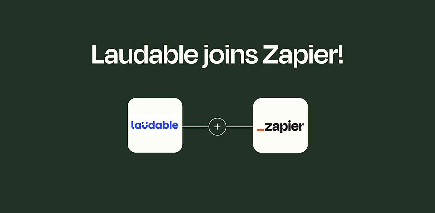 Hero image with the Laudable and Zapier logos