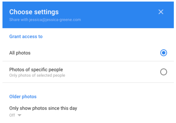 Google Photos settings