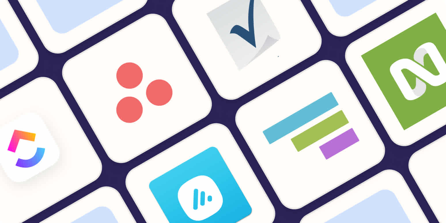 Hero image with the logos of the best Gantt chart software