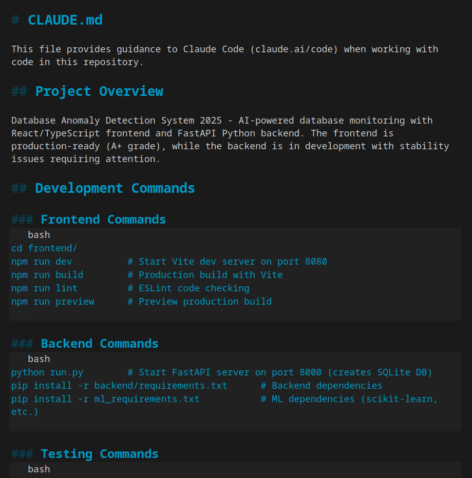 The first part of a Claude.md file