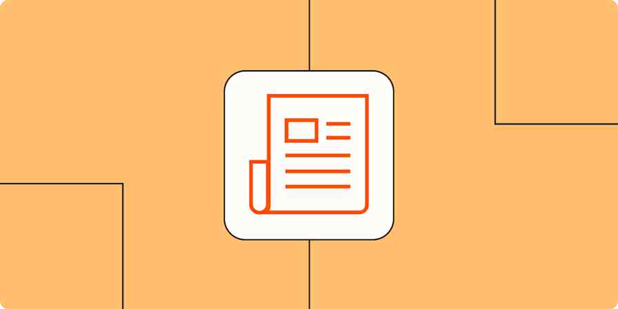 Hero image with an icon representing a newsletter