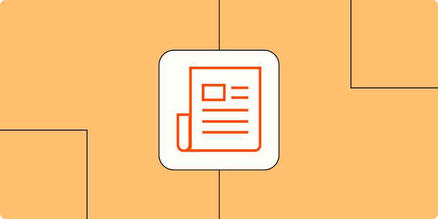 Hero image with an icon representing a newsletter